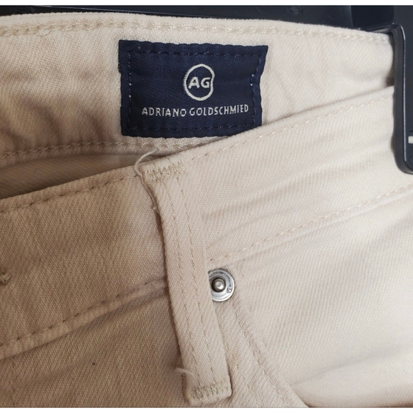AG Adriano Goldschmied Stevie Slim Straight Ankle Jeans Cream 27R - Picture 10 of 12